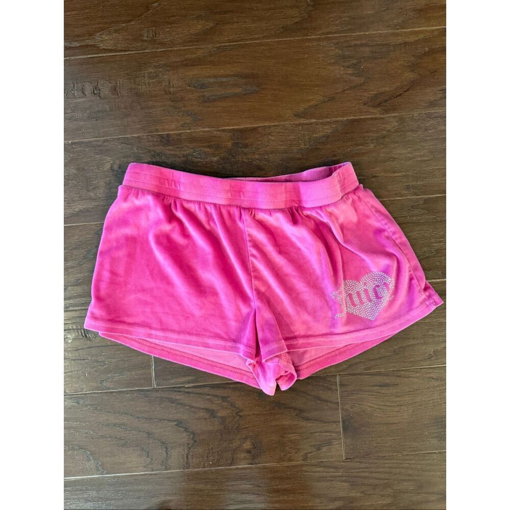 Juicy Couture Y2K Style Velvet Velour Pink Soft Shorts Rhinestone Medium